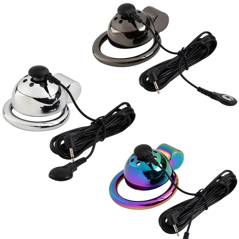Penis Chastity Cage Set Metal Chastity Cage Belt Padlock 3 Cock Ring Bondage Slave Man Sex Toy