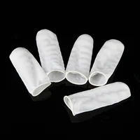 100 Pcs Thimbles Nail Art Latex Rubber Gloves Protective Protector Cover Fingertip White Small Tools 2