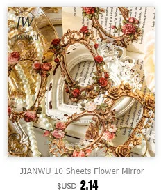 JIANWU 10 Blatt Blumenspiegel Manor Serie Vintage Relief Hohlmaterial Dekor Collage Karte Kreatives DIY Journal Briefpapier – Detail 2