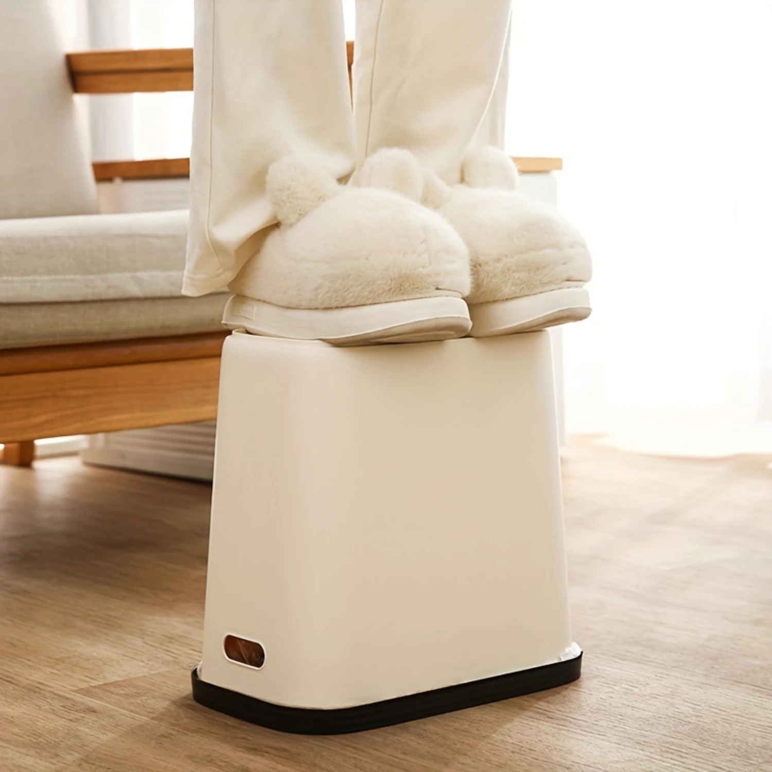 Square Trash Can For Kitchen, Bathroom & Living Room-No Lid Needed, Easy Sorting Waste Bin