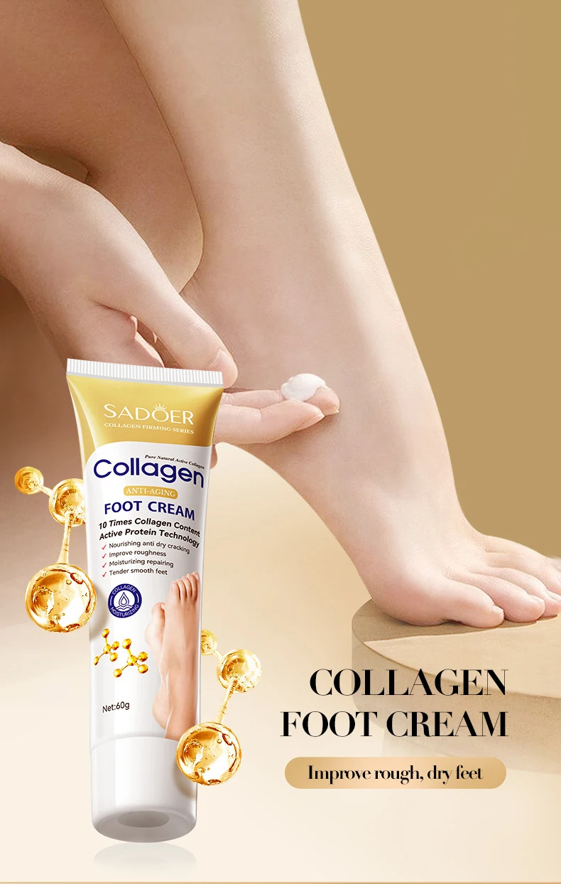 Description Picture 2 of itemSAODER Collagen Foot Cream Feet skincare Moisturizing Hydrating Firming Nourishing Repairing Anti Wrinkle Feet Creams Skin Care