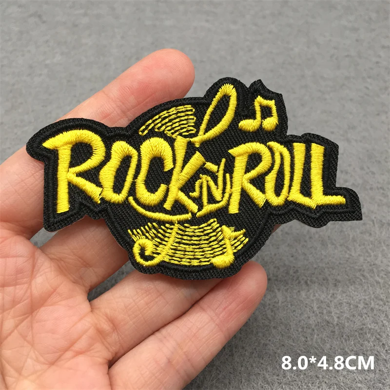 Rock Music Disco DJ Embroidered Punk Iron-On Clothing Patches - Headset & Guitar Design Appliques