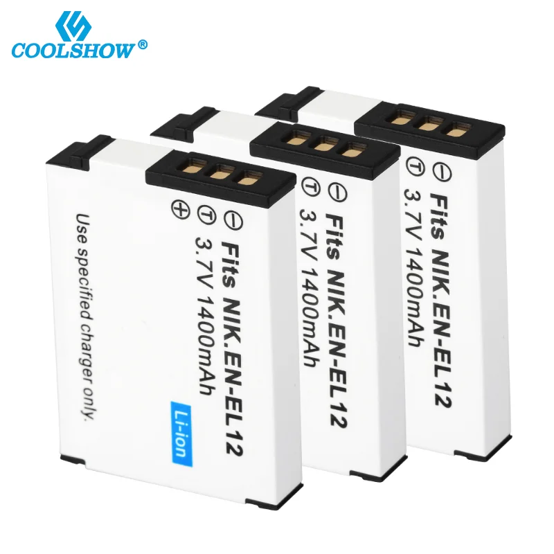 Batteria En-El12 En El12 Per Nikon Coolpix Aw100 Aw100S Aw110 Aw110S Aw120 P330 P340 S310 S70 S610 S620 S630 1400Mah Batterie
