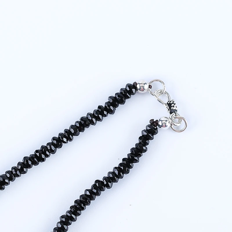 Natural Stone Black Tourmaline Black Agate Necklace Accessories Beads For DIY Jewelry Making 17x16x13mm 12x10x9mm 20inch 41.5g