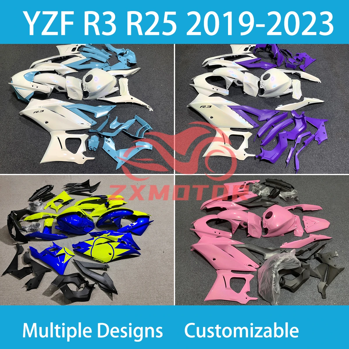 

Комплект мотоциклетных обтекателей для YAMAHA YZF R3 2019 2020 2021 2022 2023, Обтекатели для мотоциклов YAMAHA YZFR3 R25 19 20 21 22 23