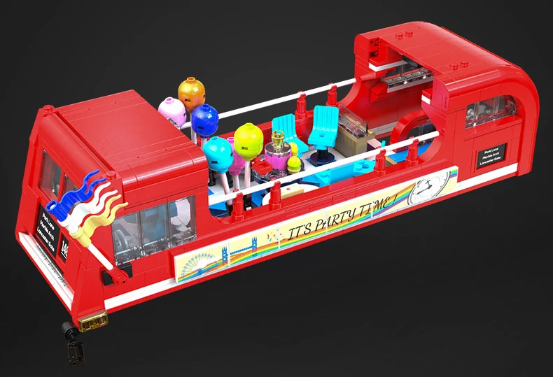 Idea City Klassisches Fahrzeug-Bausteinset England London Vintage Doppeldecker-Bus Modell-Sets Bausteine Spielzeug-Kollektion Mit Beleuchtung – Detail 7