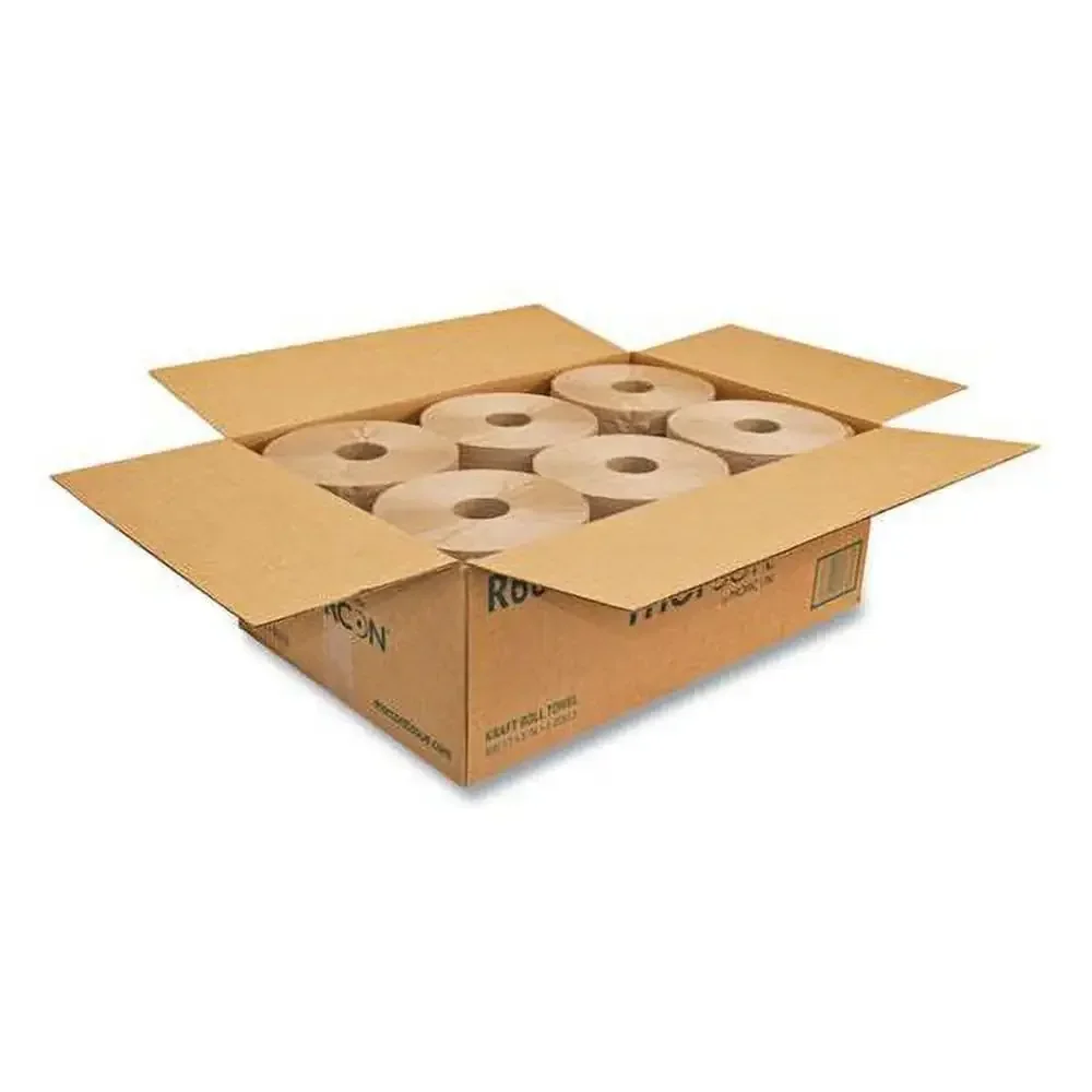 Eco-Friendly Universal Roll Towels 8" x 800 ft High Performance Brown 6 Rolls/Carton Model R6800