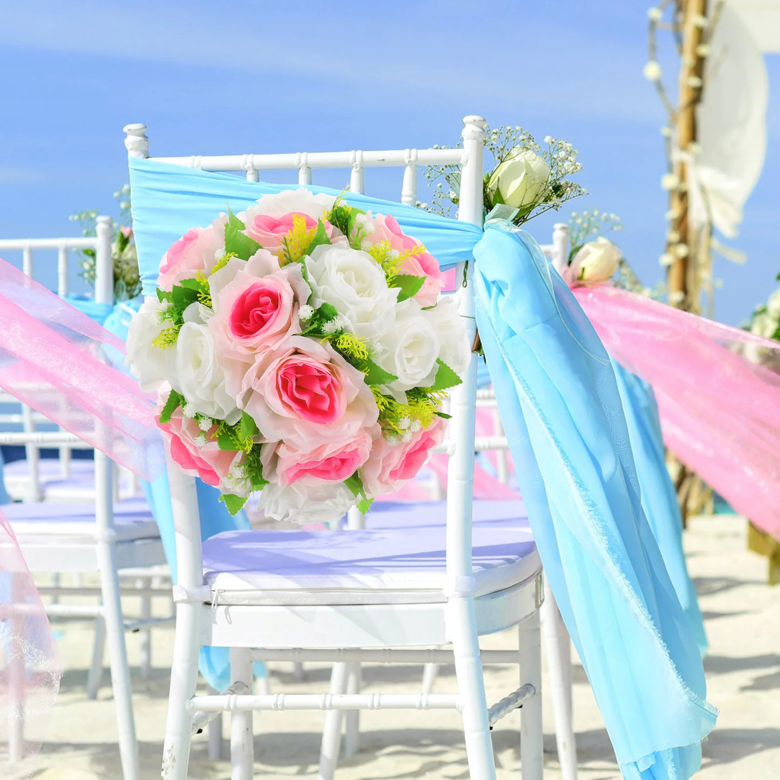 

Fake Flower Ball Wedding Centerpiece Realistic Flower Ball Arrangement Flower Ball