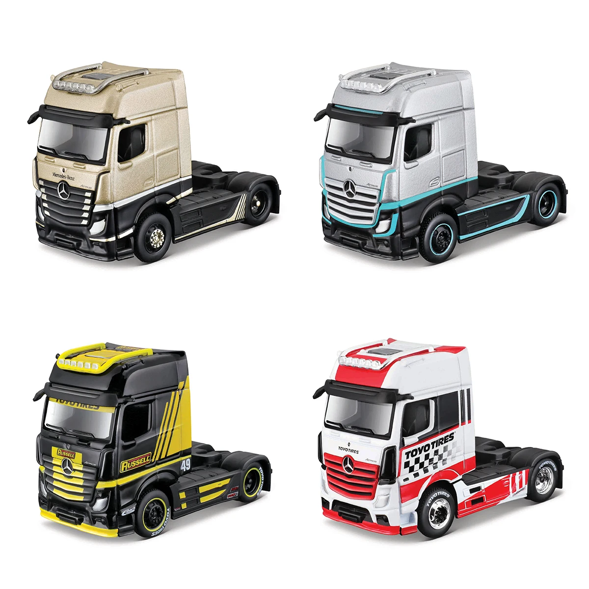 Maisto 1:64 MB Actros 1851 Big Rig Vehicle Set Series Die Cast Collectible Hobbies Motorcycle Model Toys