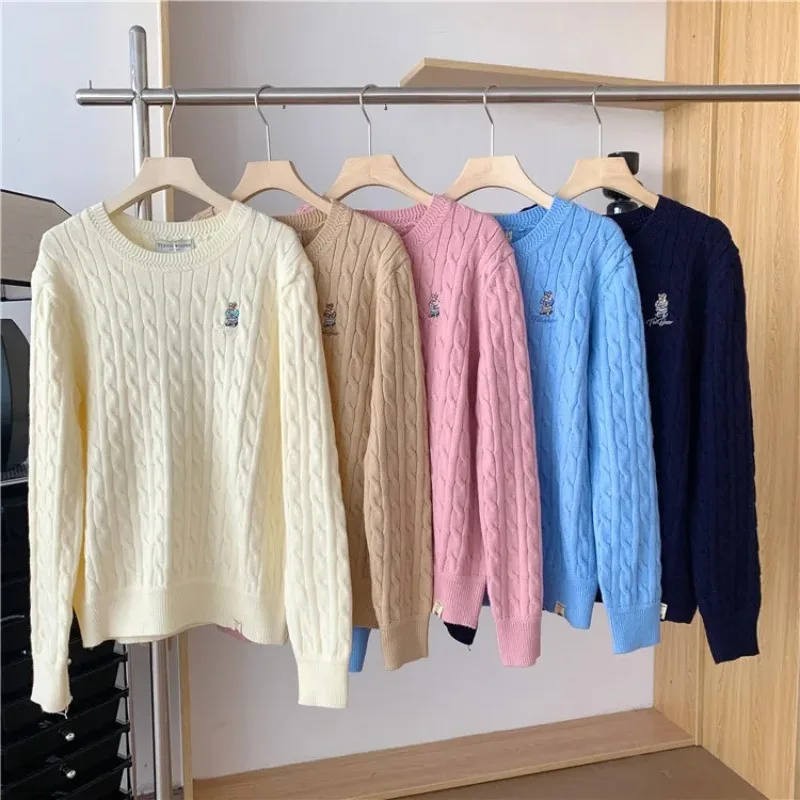 

Y2k Knitwears Korean Fashion Pullover Sweaters For Women Autumn Winter Tops Kawaii 2023 Womens Clothing Long Sleeve Knit Clothes