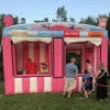 New Pink Inflatable Concession Stand Portable Carnival Inflatable Treat Shop Tent Stand Booth Candy Popcorn Store For Advertisin 2
