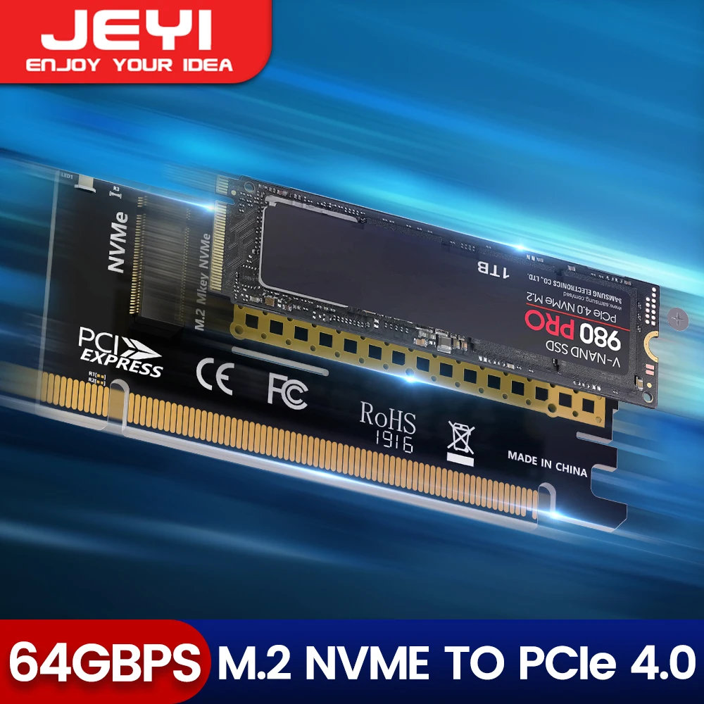 JEYI M.2 NVME SSD to PCIe 4.0 Adapter Card, 64Gbps SSD PCIe 4.0 X4  Expansion Card for Desktop PC , PCI-E GEN4 Full Speed SK4 - AliExpress