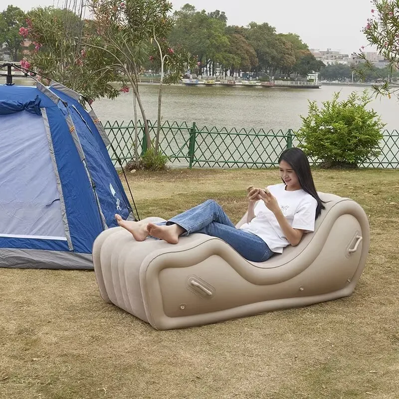 Modern Inflatable Large Sofa Beds With Arm For Travel Folding Hotel Sofa Lounge Chair Outdoor Garden Furniture