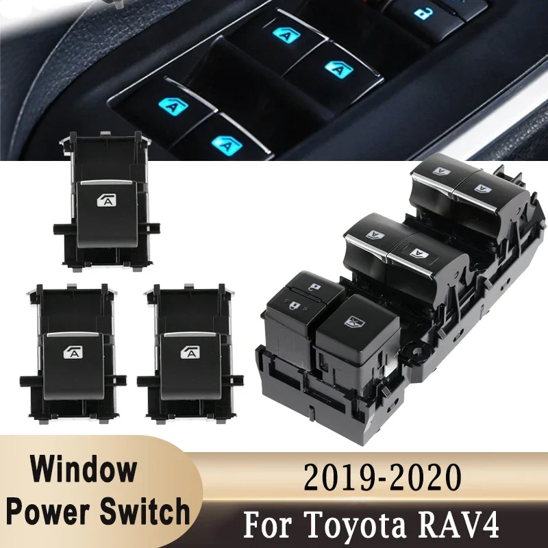 

LED Backlight Car Electric Window Lifter Switch Control Button for Toyota RAV4 2019 2020 Left Driving Window Master Controller