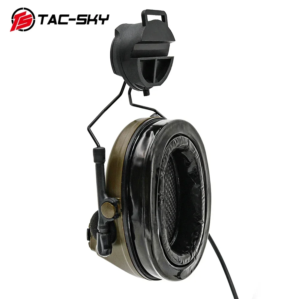 TAC -SKY TSC2 헤드셋(ARC 레일 어댑터 포함) Airsoft 슈팅 헤드폰 Heari Protection Airsoft 스포츠용 전술 헤드셋