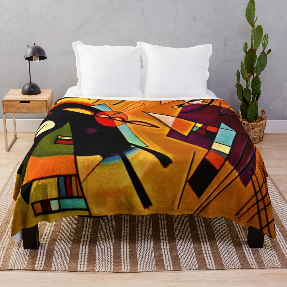 

Wassily Kandinsky 'Black and Violet' | Kandinsky Abstract Cubism Throw Blanket bed plaid Fluffy Shaggy Quilt Blankets