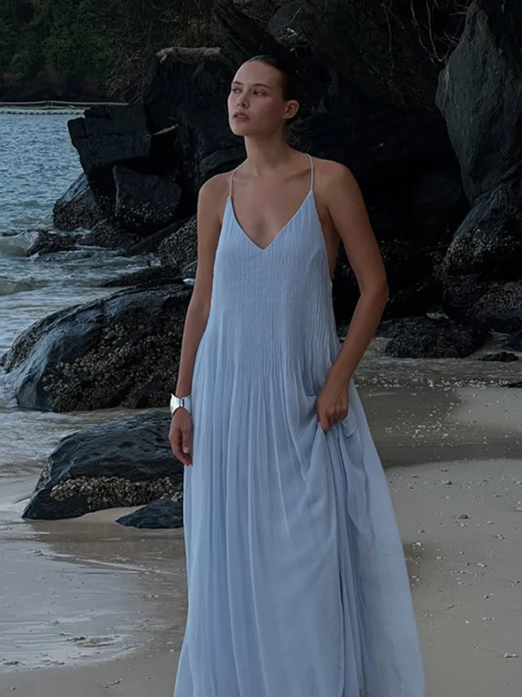 ruffle maxi dresses Cotton Tiered Ruffle Maxi