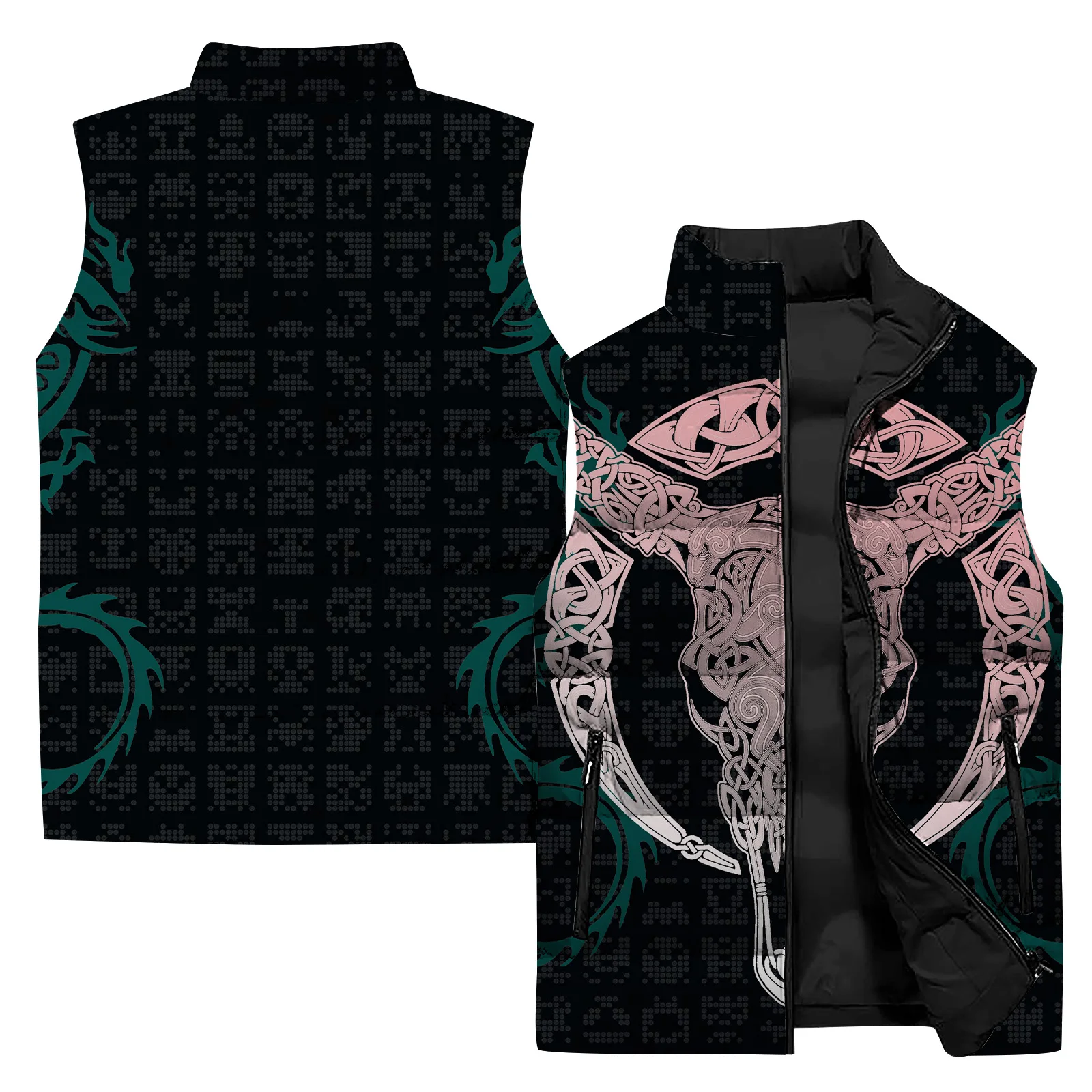 thumbnail image 1 of Chaleco sin mangas para hombre, chaqueta deportiva para exteriores, ciclismo, cortavientos, estampado animal 3D, chaqueta con cremallera a la moda para hombre, abrigo, ropa, 1 of 5