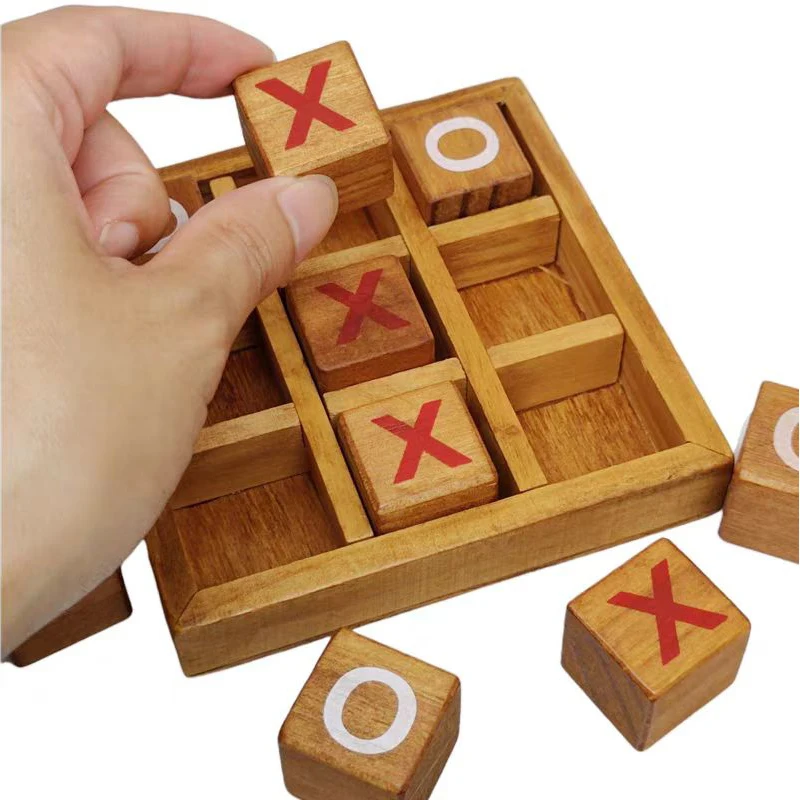 Classico Gioco da Tavolo Strategico Tic Tac Toe, Divertimento per Serate in Famiglia e Viaggi, Giocattoli Educativi in Legno, Sfide Logiche per Bambini e Adulti - immagine 6