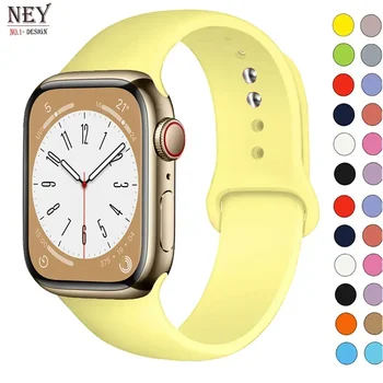 Silicone Band For Apple Watch strap 44mm 45mm 40mm 41mm 42-38mm 45 mm sport bracelet iwatch series 8 7 6 5 4 3 SE 9 Ultra 2 49mm 1