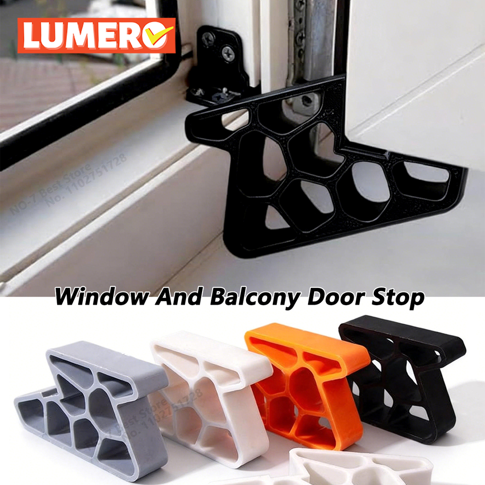 Heavy Duty Door Stopper Non-Slip Balcony Window Door Wedge Easy Install for Home Office Bathroom Kitchen, Track Lock & Anti-Slam