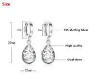 Trendy Opal Stone Flower 925 Sterling Silver Ladies Stud Earrings Original Jewelry For Women Anti Allergy Drop Shipping - Image 3