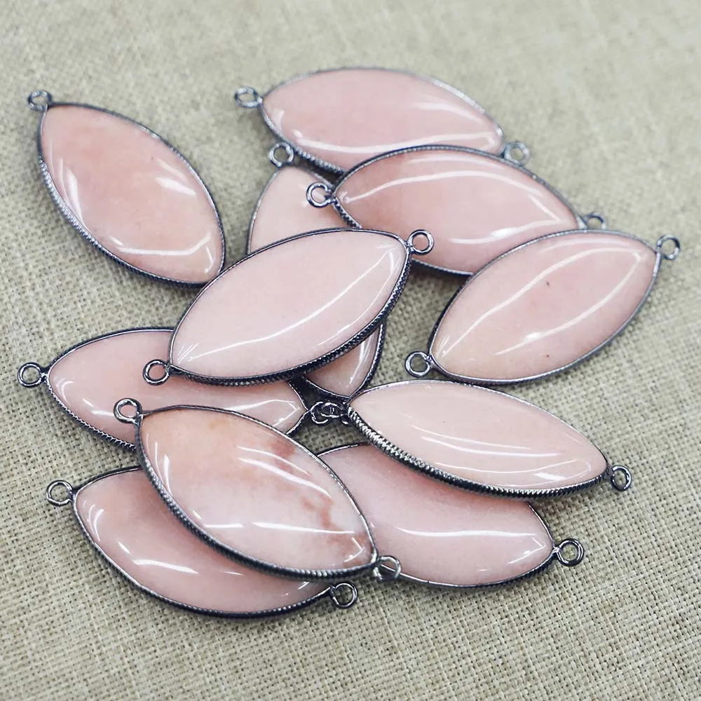 Natural Stone Horse Eye Draped Pendants Necklace Connector Mineral Healing Charms Fashion DIY Jewelry Accessories Wholesale 8Pcs