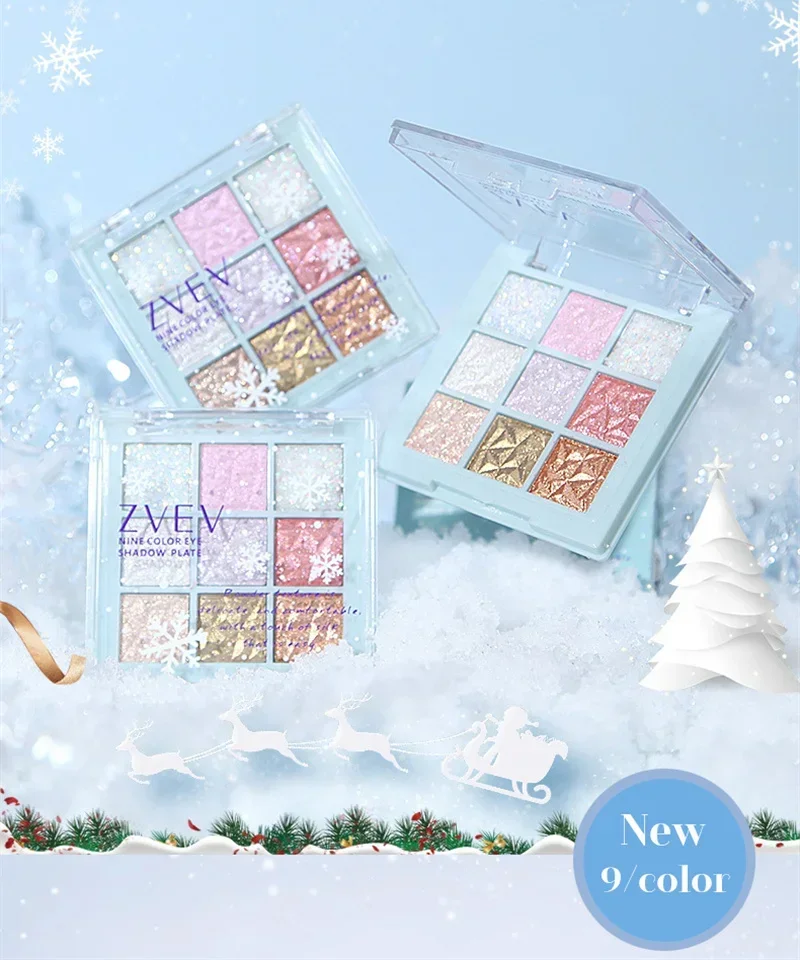 Description Picture 6 of item9-Colors Eye Shadow Palette Snowflake Pearlescent Matte Delicate Eye Makeup Color Shimmer Eye Shadow Sexy Girl Gifts Cosmetics