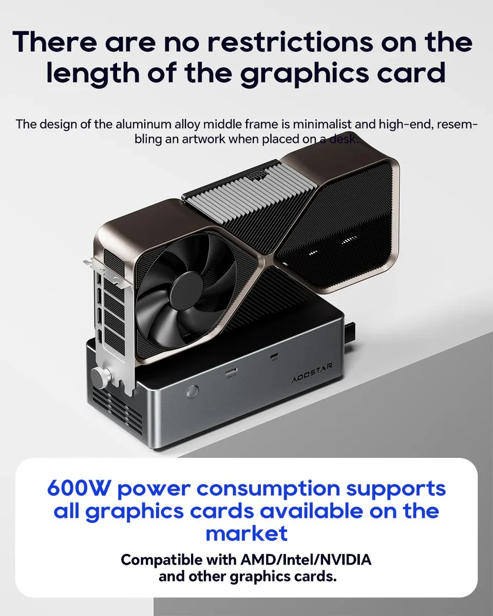 AOOSTAR AG02 EGPU Dock 800W Power Supply with OCuLink & USB4