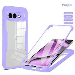 Premium Shockproof Full Body Protective Case with Screen Protector - Google Pixel 10a (Purple)