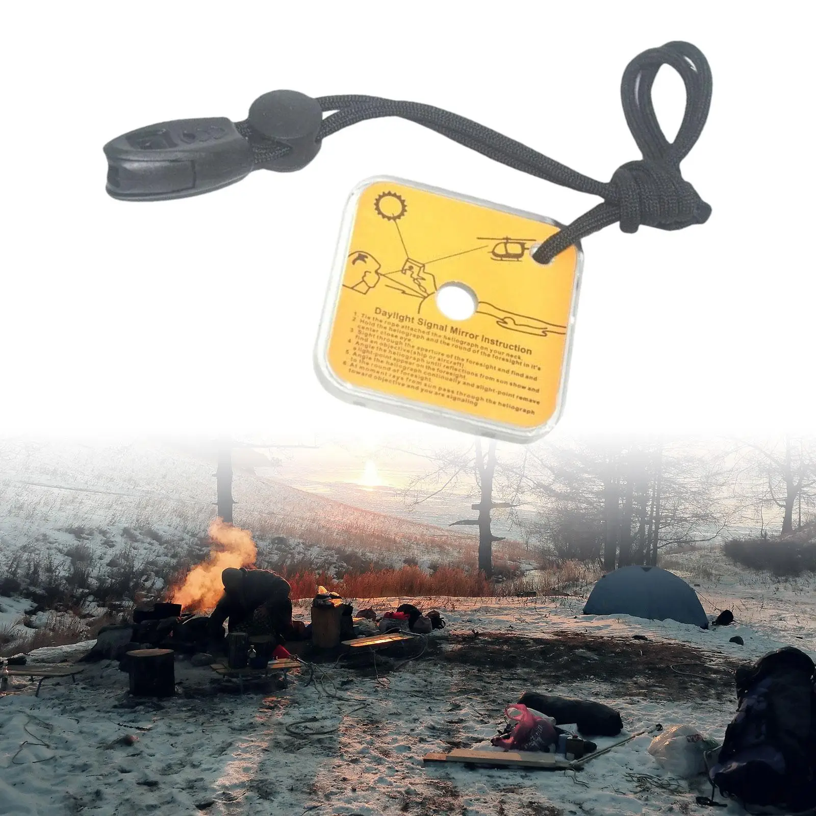 

Signal Mirror Survival Reflective Gear with Lanyard Tool Durable Survival Mirror for Outdoor Activities Camping Skiing Emergency