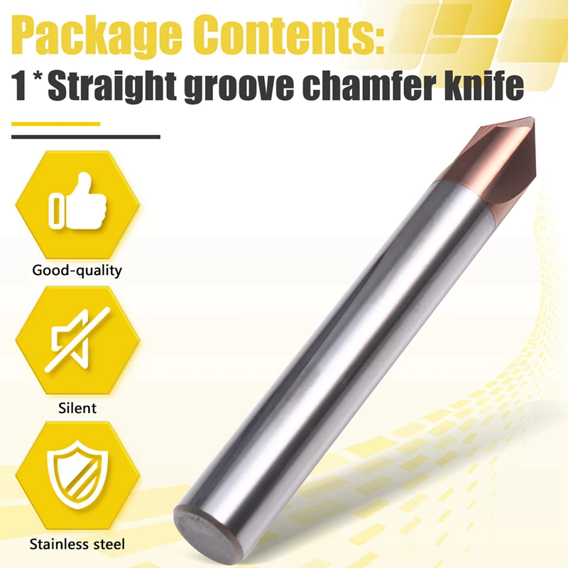 ABMR-Straight Groove Chamfer Knife Cemented Carbide 90 Degrees 3-Point Tungsten Chamfer Knife CNC Machining Tools
