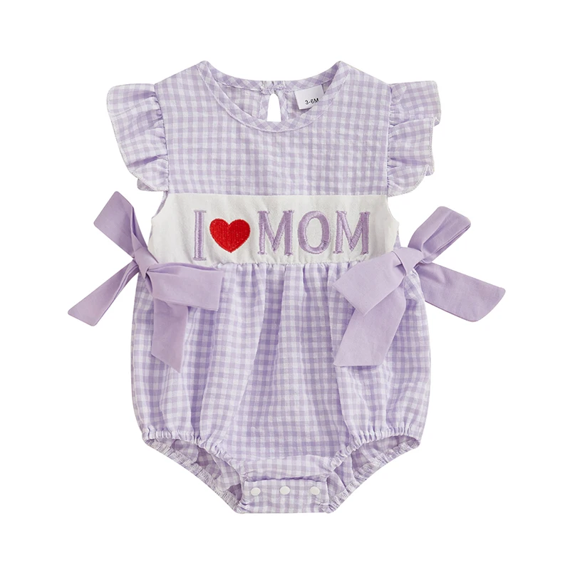 Plaid Whim Embroidered Baby Romper 2
