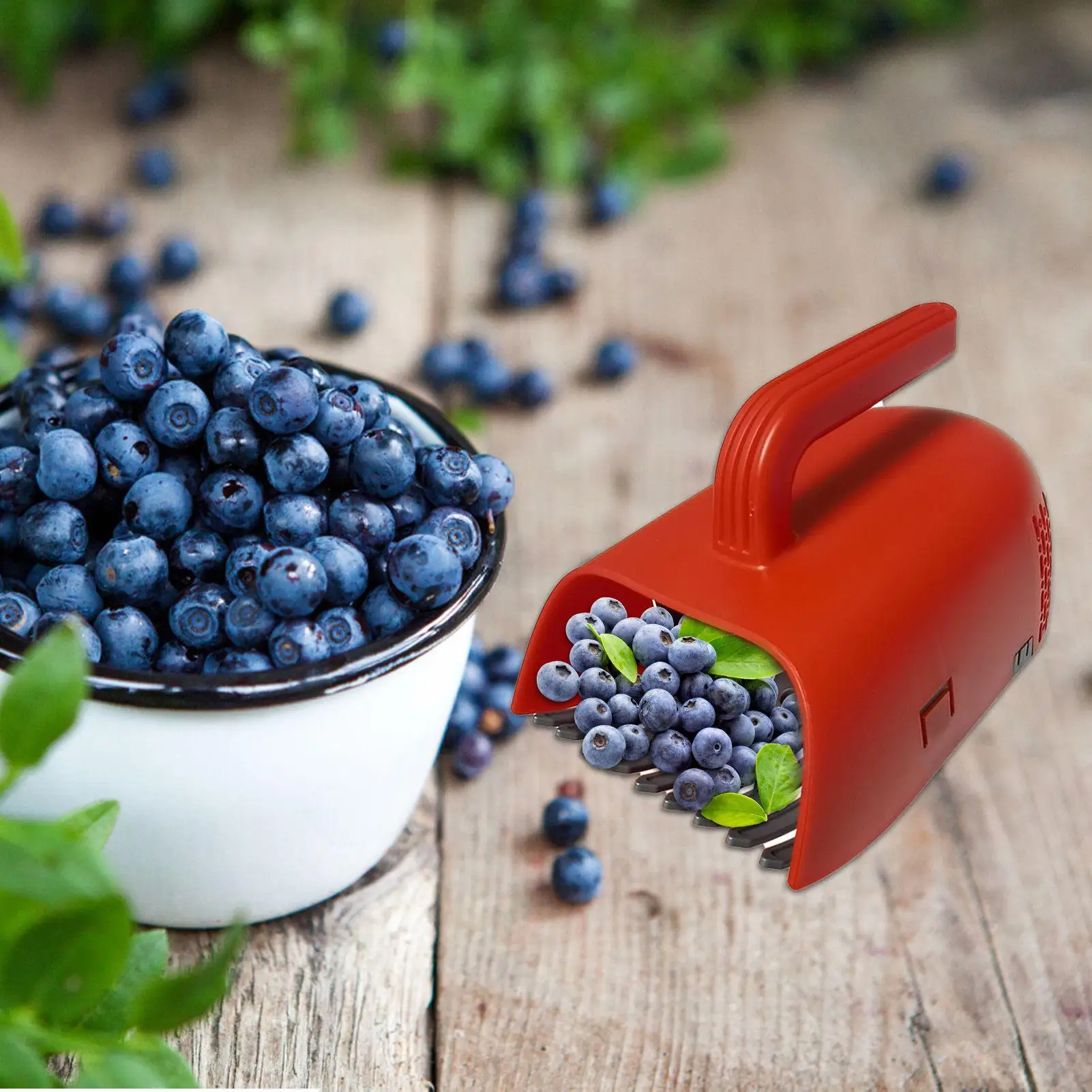 Portable Berry Picker Ergonomic Berry Pick Rake Plastic Handle Picking Tool Blueberry Collection Harvester with Ergonomic Handle