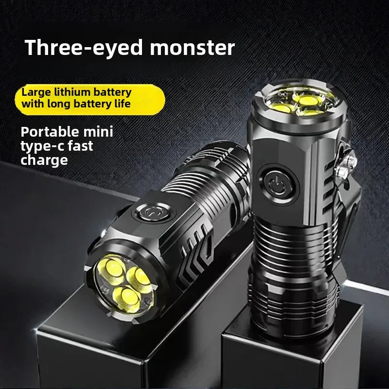 높은 품질 3 * SST20 LED 손전등 18350 슈퍼 밝은 토치 캠핑 하이킹에 대 한 캡 클립과 충전식 USB 빛 방수
