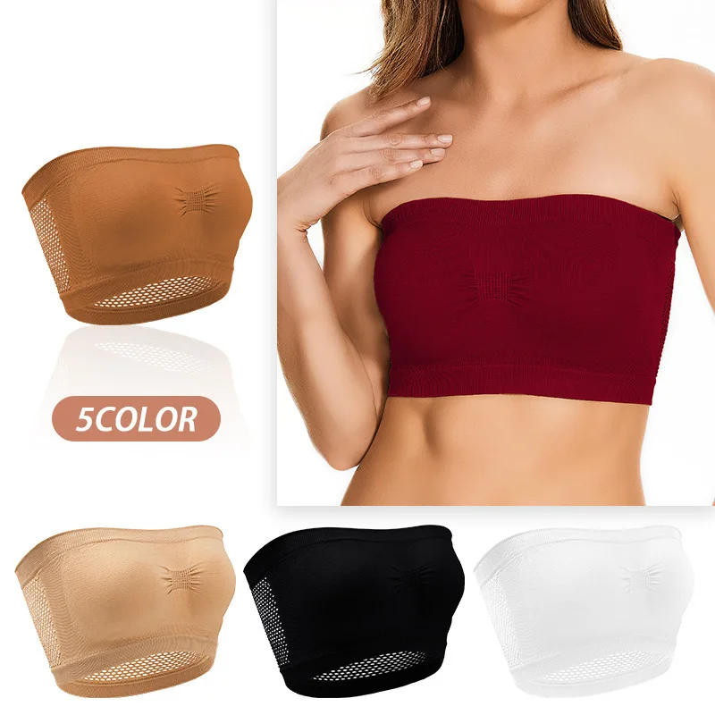 ANRIO Strapless Bras for Women with Big Breasts Pushup Invisible Seamless  Bra Wireless Convertible Bandeau Bralette Lingerie Tops (Color : Natural,  Size : L/L) : : Fashion