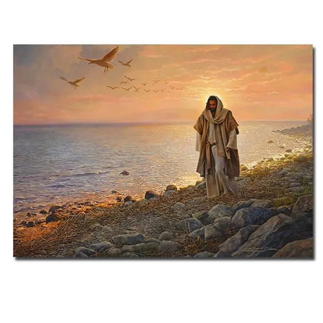 Description Picture 5 of itemJesus The Good Shepherd Canvas Art Print  Christian Wall Decor for Living Room  Religious Painting Reproduction Poster