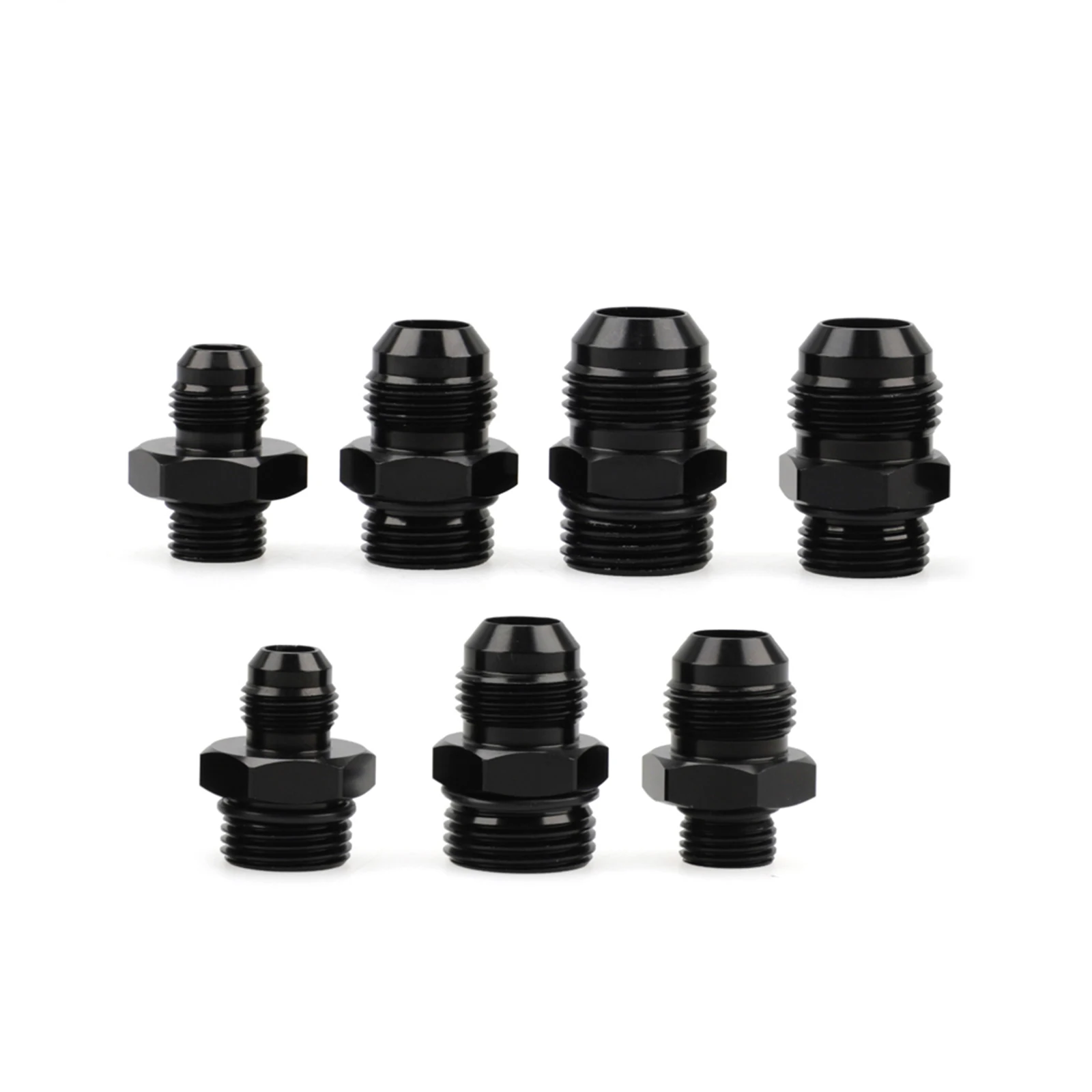 

Male Adapter AN6 6AN Fitting Black ORB-6 /-10 /-10 O-ring Boss to AN8 8AN AN1010/ 6061-T6 aluminum Flare fiting Car Accessories