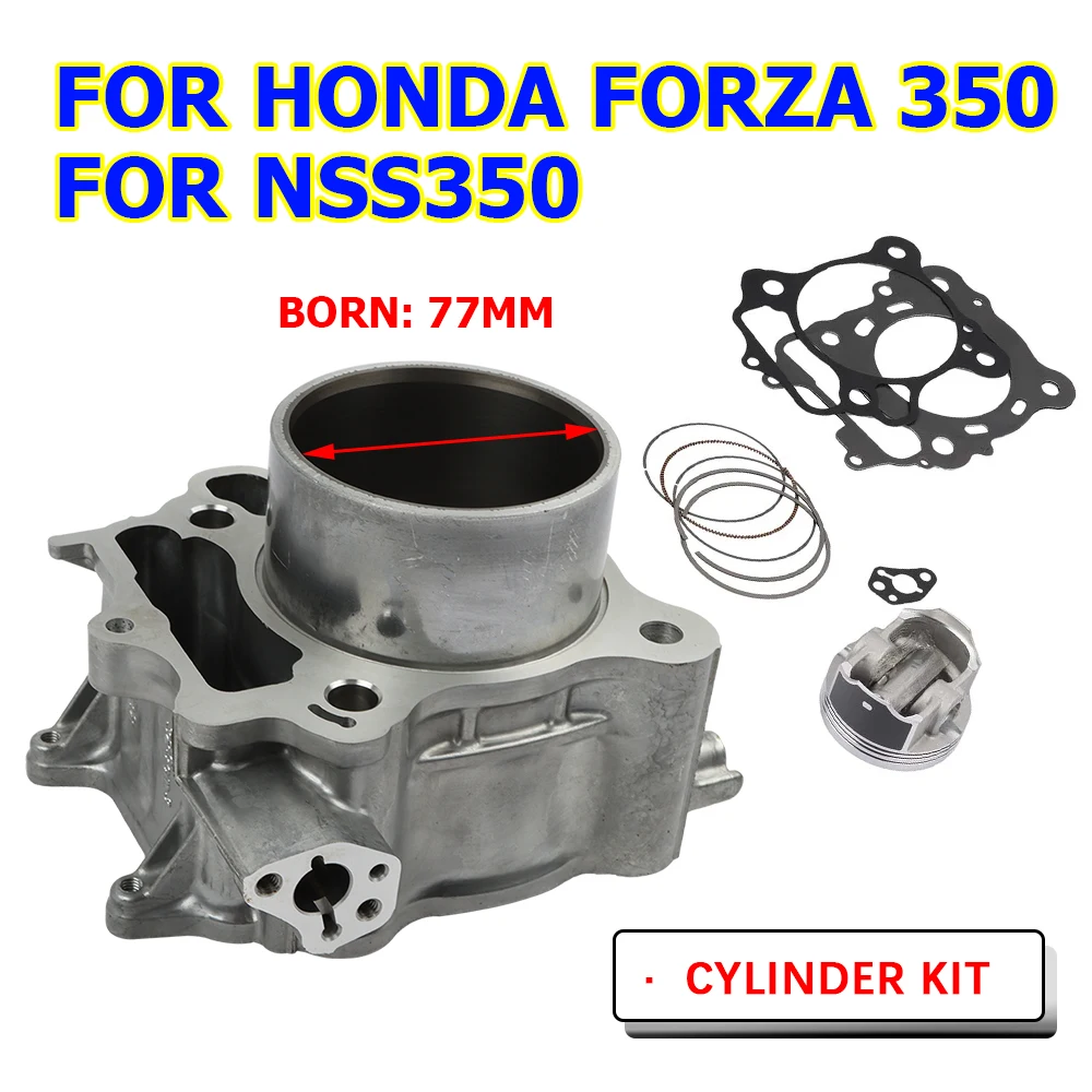 

Motorcycle Cylinder Kit Piston Ring Gasket Set Block 77MM Bore For Honda Forza350 Forza 350 NSS350 NSS 350 2022 2023 Spare Parts