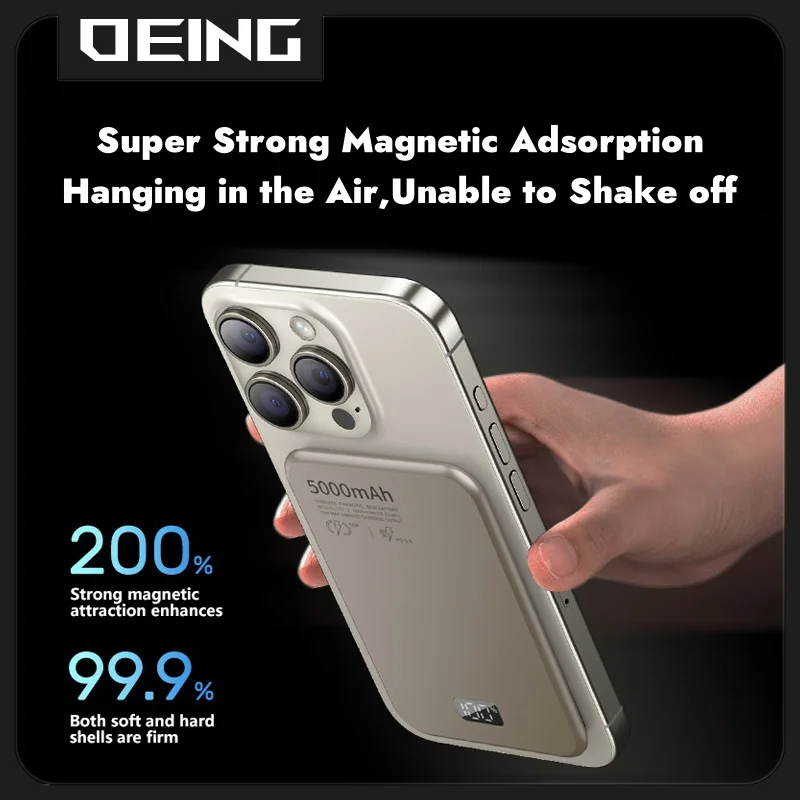 New Super Thin Alloy Magnetic Power Bank For Apple iPhone Xiaomi Huawei Samsung Macsafe Powerbank Magnetic Wireless Fast Charger 3