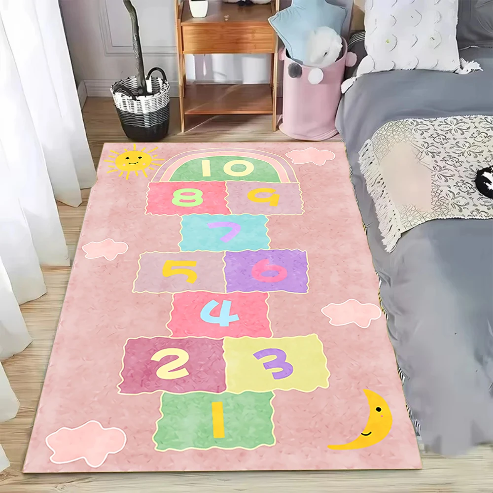 Tapis de sol antidérapant pour enfants, mignon, dessin animé, pour chambre à coucher, tapis de ramper, porte absorbante, zone de cuisine, décoration de chevet