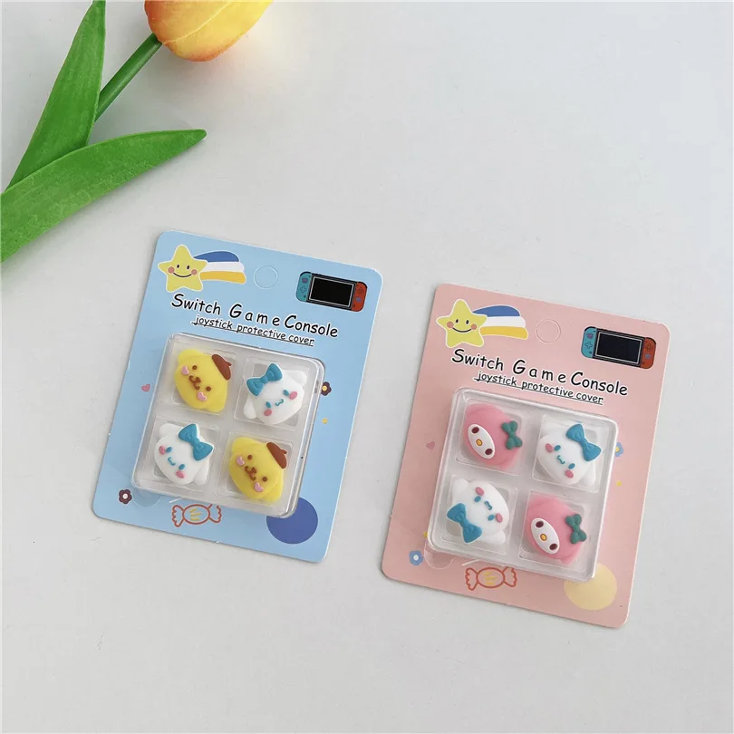  Cinnamorolls Cute Silicone Joycon Thumb Stick Grip Cap Joystick Cover for Switchs 산리오 PS4/5 Joy-con Controller Thumbstick Case