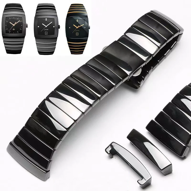 Elegant Black Ceramic Watch Strap - Premium Quality Bracelet