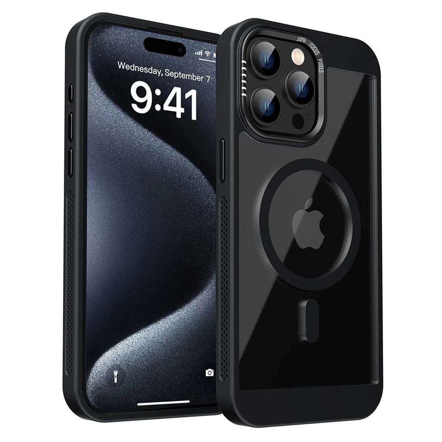 Premium Magnetic Bumper Case with Translucent Acrylic Protection and Magsafe Compatibility