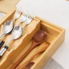 Wooden Storage Box Cutlery Organizer Kitchen Utensil Storage Box Drawer Knife Fork and Spoon Compartment 3