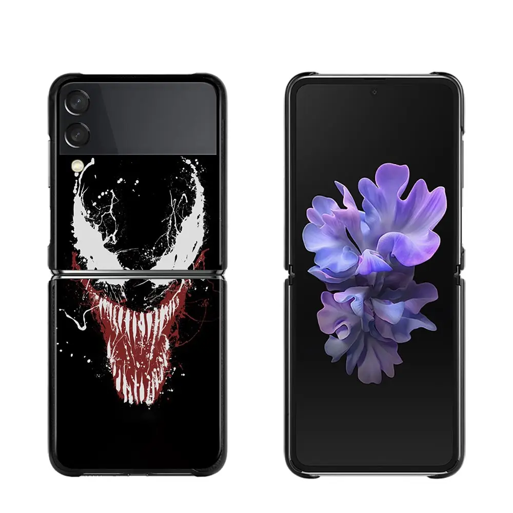 samsung flip3 case For Samsung Galaxy Z Flip3 5G Case Marvel Cover Spider-man 3 Coque Venom 2 Funda Deadpool Capa ZFlip ZF3 Fundas Avengers Cases samsung galaxy z flip3 phone case