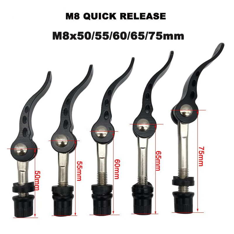 MAXFORD Bicyce Quick Release Bolt M8 50/55/60/65/75mm Bike Seat Post Clamp Screw Lever Bolt Skewer Cycling Bicycle Parts Tool