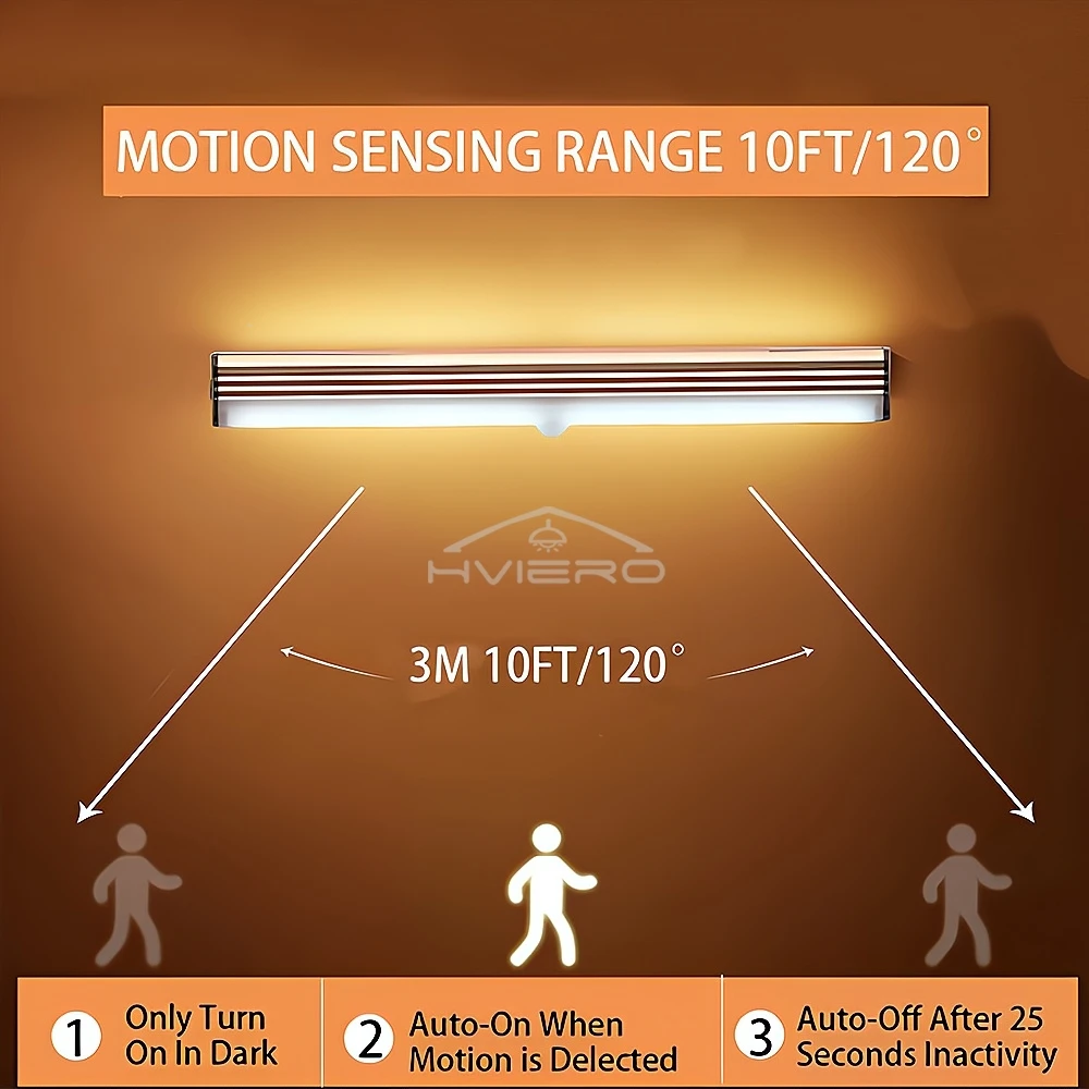 Rechargeable Motion Sensor LED Light Portable Cordless Magnetic Cabinet Lamp For Kitchen Bedside Room led light