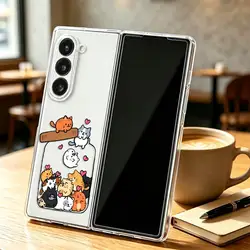 Kawaii Cute Cats Phone Case - Premium Back Cover Design for Galaxy Z Fold4 (Mix01)