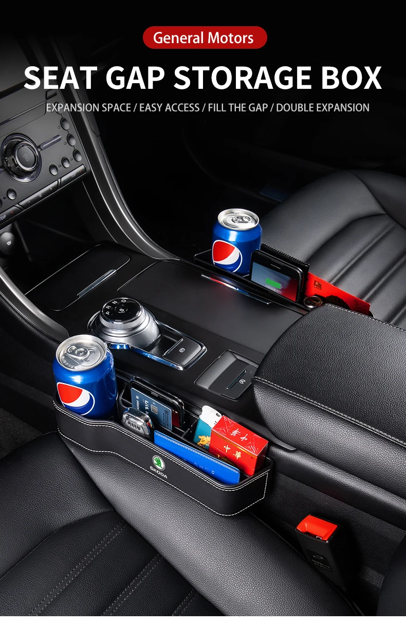 Car Cup Holder Seat Organizer Holder Storage Box For Skoda Octavia
